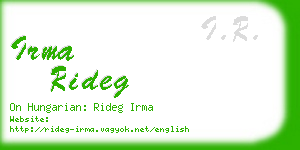 irma rideg business card